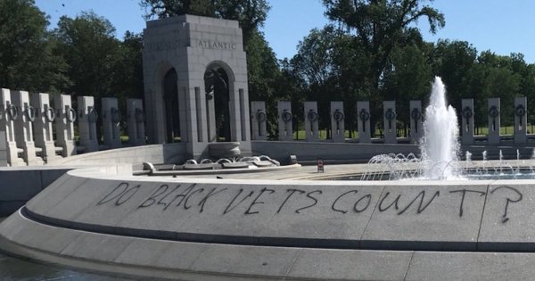 The graffiti may be gone, but the question of whether ‘black vets count’ remains
