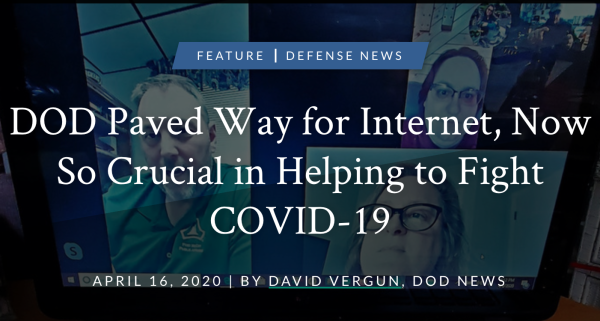 Speaking of COVID-19, the Pentagon would like to remind you that it invented the Internet