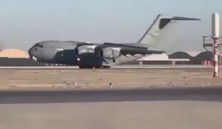 Watch a C-17 pull off a gnarly gear-up landing at Kandahar Air Field