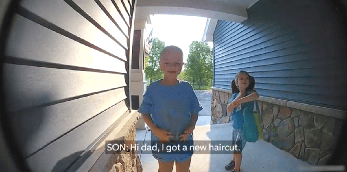 Watch kids leave messages for their deployed dad on a Ring doorbell
