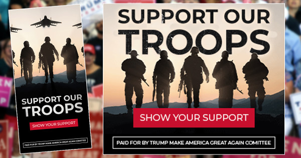 Trump campaign ad urges ‘support our troops’ with a picture of Russian soldiers and jets