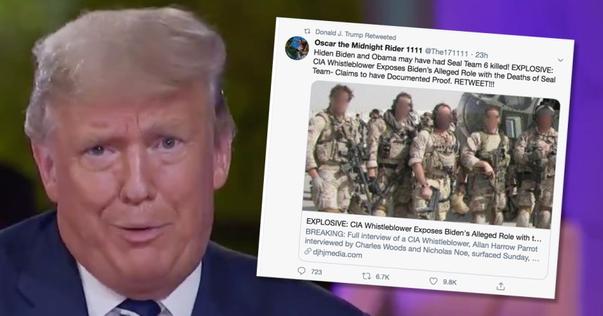The commander-in-chief is officially America’s ‘crazy uncle’ who thinks Bin Laden is alive and Biden killed SEAL Team 6