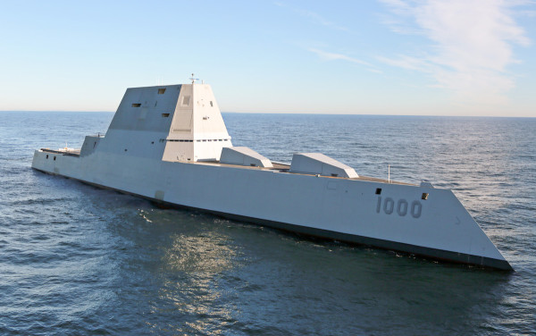 The Navy’s futuristic stealth destroyer is finally ready for action, sort of