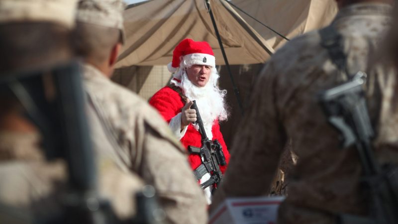 ‘Twas the night before Christmas, when all through the war zone…