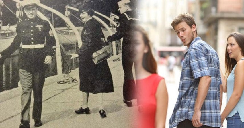 The untold story of the dapper Marine who became the Greatest Generation’s ‘distracted boyfriend’ meme