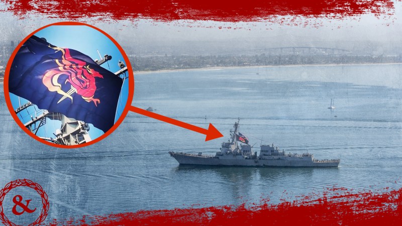 We salute the USS Sterett for flying this badass battle flag on the way back to port