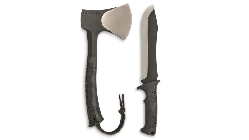 You can now score this sweet Schrade hatchet and mini-machete combo for a major discount