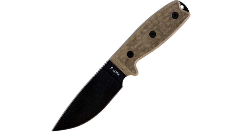  Ontario Knife Company 8666 RAT-3, Serrated Edge with Black Nylon Sheath