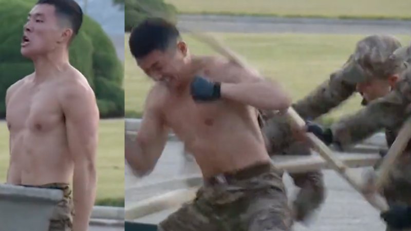 Train like you fight: Watch a North Korean soldier smash concrete with his head