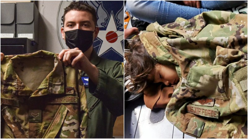 Air Force uniform that covered sleeping Afghan child in evacuation photo headed to a museum