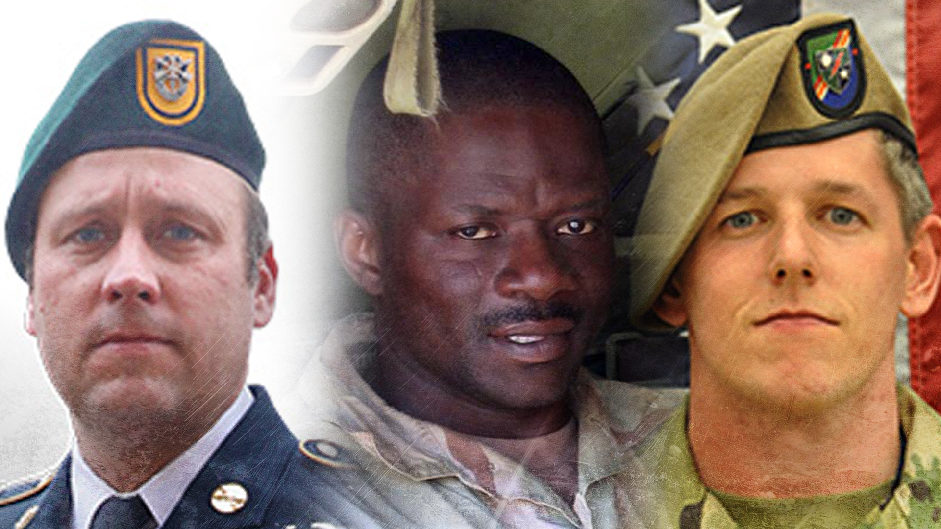 L to R: Master Sgt. Earl Plumlee; Sgt. 1st Class Alwyn Cashe; Sgt. 1st Class Christopher Celiz.