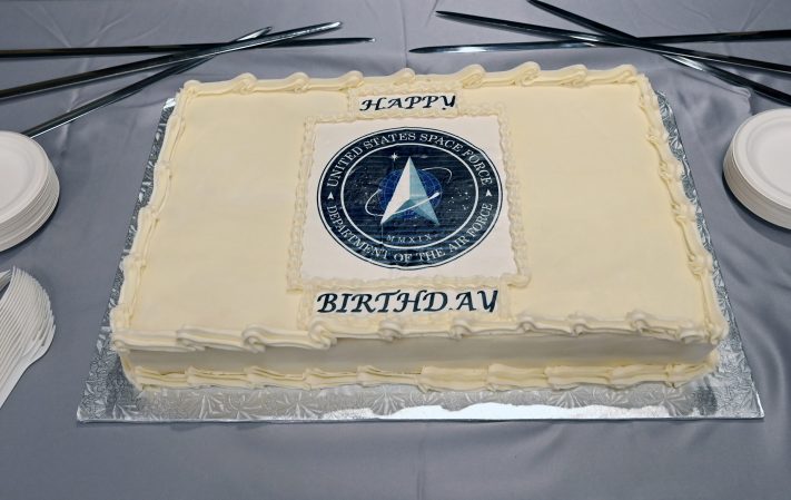 This Space Force birthday cake is bleak and empty, much like space itself