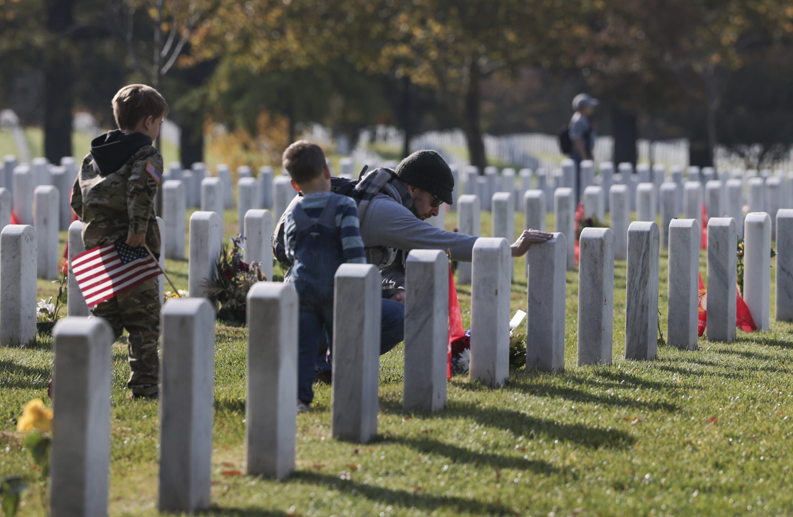 President Biden Visits Arlington Cemetery For Services Honoring Veterans Day