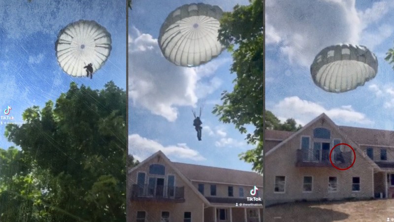 Army jumpmaster breaks down viral video of paratrooper landing on balcony