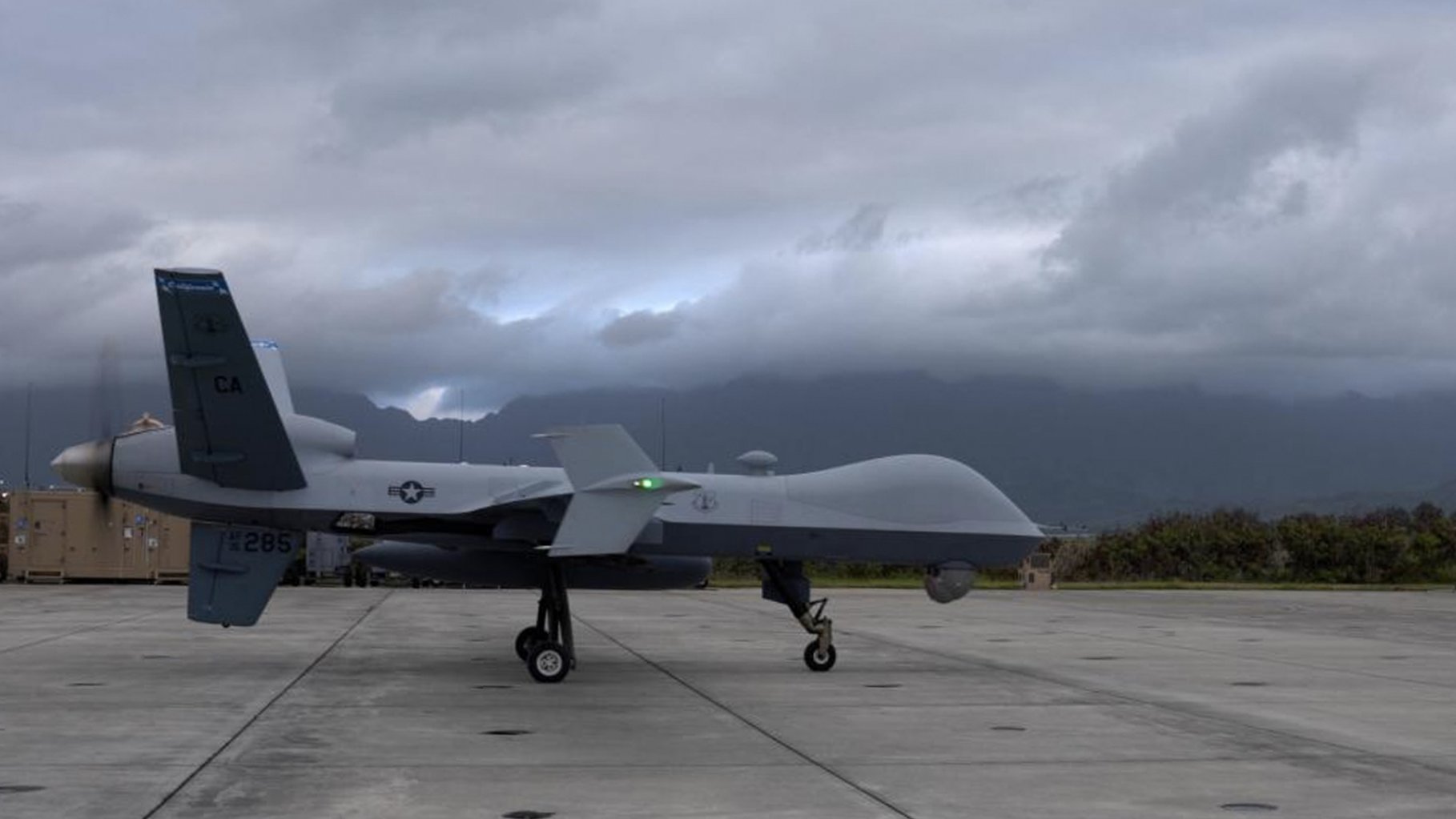 Air Force Reaper drone helps save lives on burning ship at RIMPAC