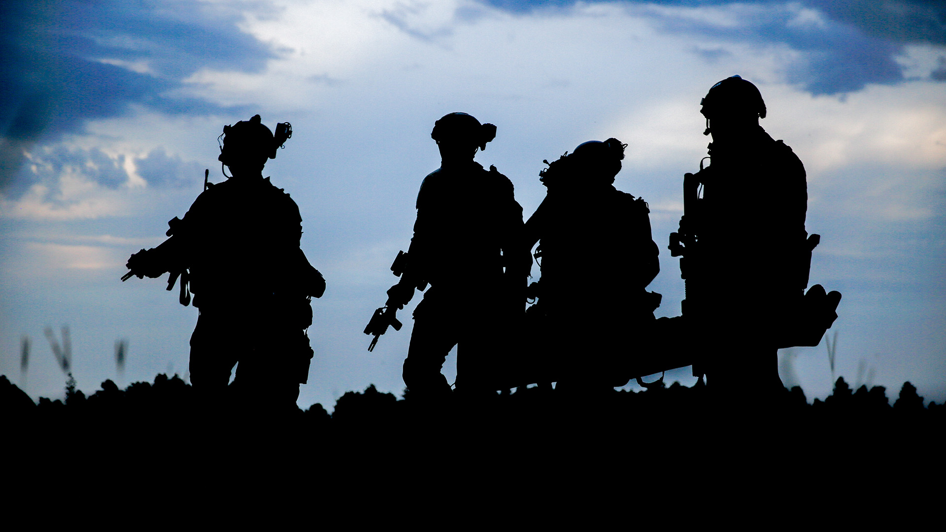 Soldiers silhouettes.