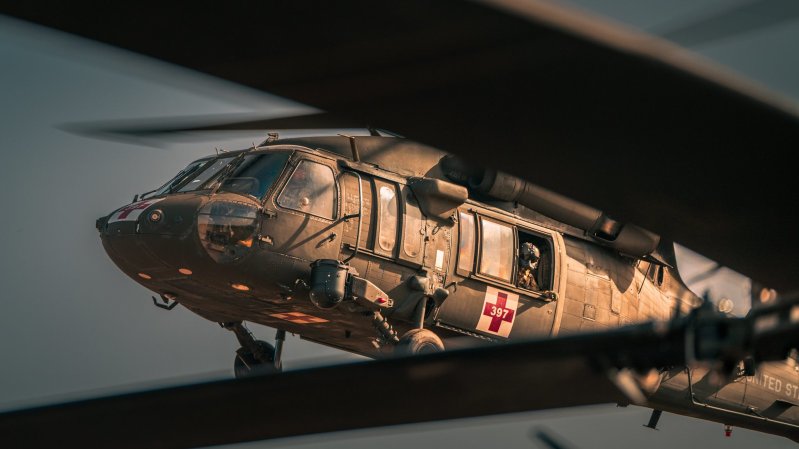 UH-60 crews rehearsed emergency patient movements in Germany from Feb. 22-25 in preparation for Defender Europe 21. Army photo by Maj. Robert Fellingham.