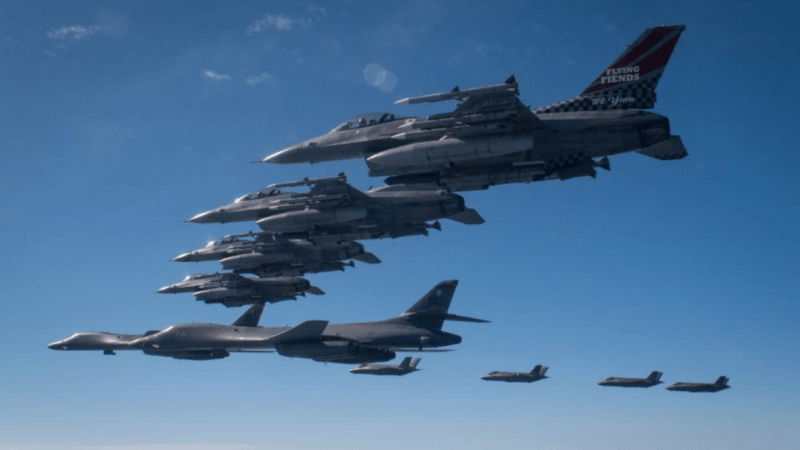 Air Force stages show of force flyover after North Korea’s latest ICBM test