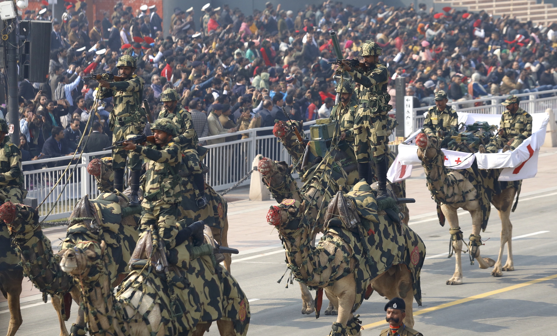 Indian Border Security Force (BSF) Camels contingent march