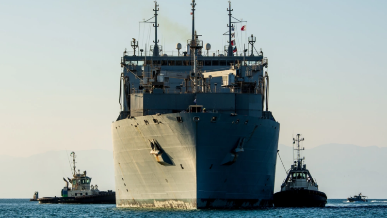 Navy cargo ship runs aground in Bahrain