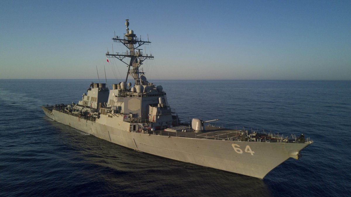 Navy destroyer shoots down 14 drones in the Red Sea