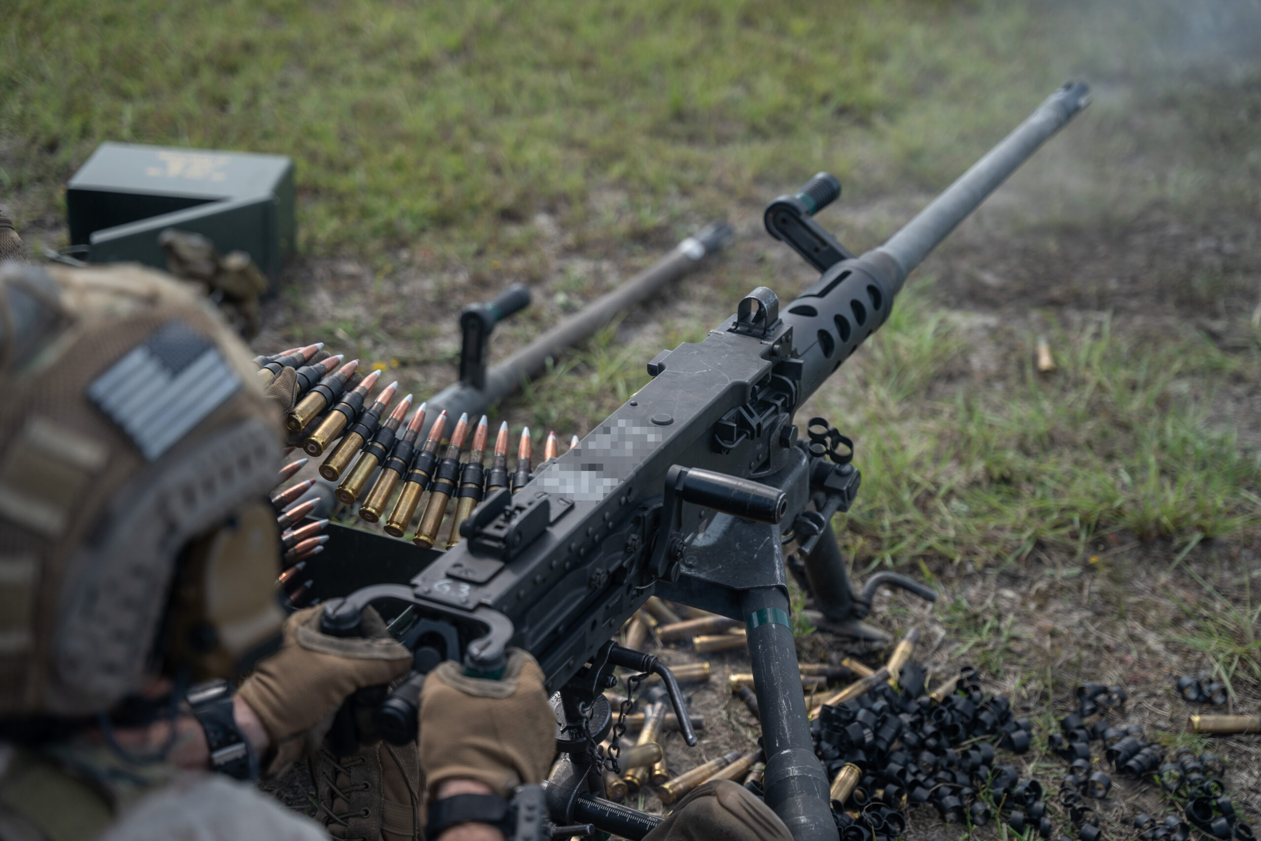Marine Raiders fire the M2 .50-caliber heavy machine gun during a company training event in Jacksonville, N.C., Oct. 1, 2021. (Cpl. Brennan Priest/U.S. Marine Corps)