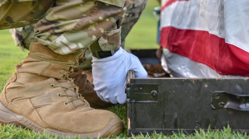 A disinterment ceremony held at the National Memorial Cemetery of the Pacific, Honolulu, Hawaii, Mar. 4, 2019