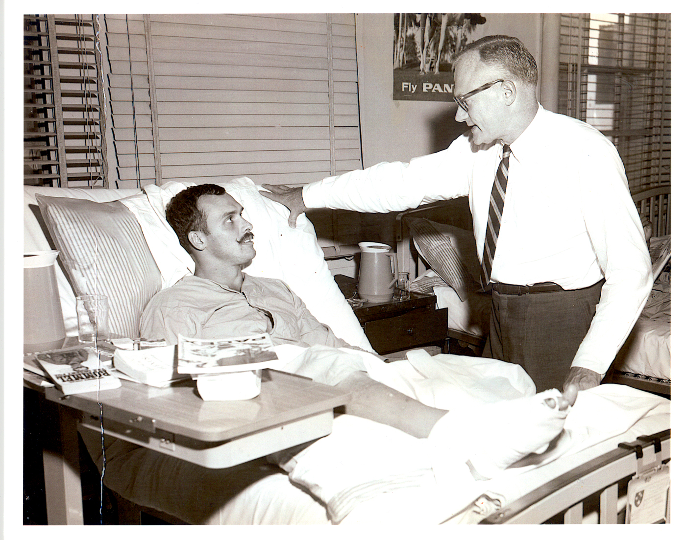 Rocky Bleier in recovery after being wounded by a grenade and machine gun fire during the Vietnam War.