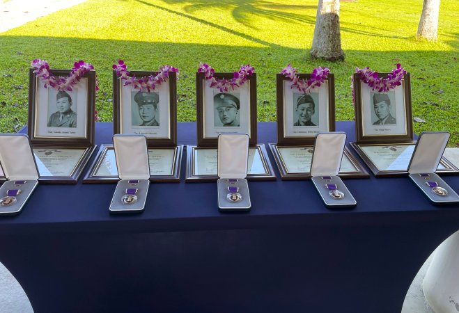 Five World War II soldiers awarded Purple Hearts, eight decades later