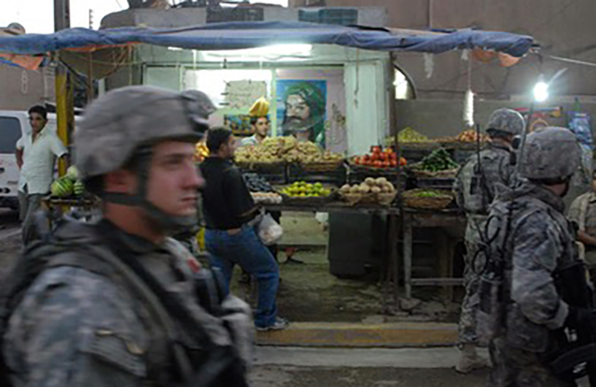Zachary Tomczak on patrol in Baghdad, Iraq, in 2007.