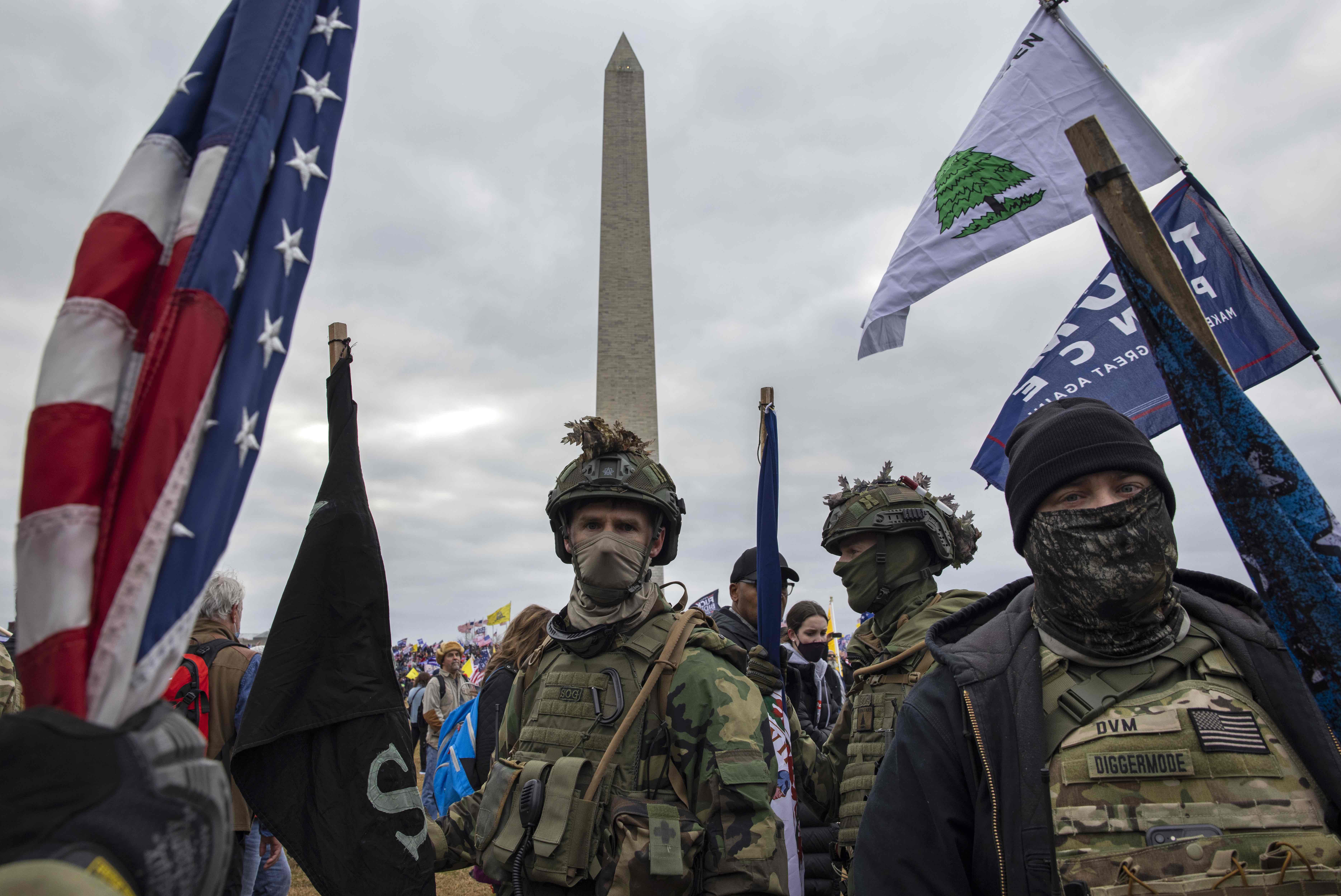 Pro-Trump protesters gather in front of the U.S. Capitol Building on January 6, 2021