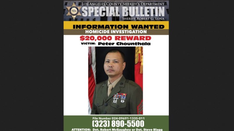 Reward image of dead Marine Peter Chounthala