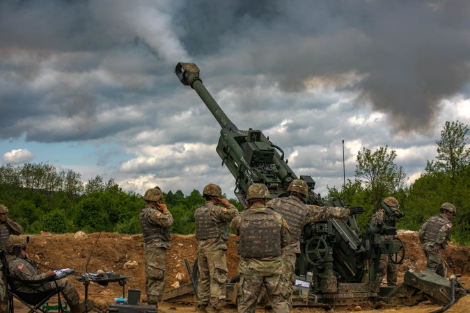 Florida National Guardsmen of the 2nd Battalion, 116th Field Artillery Regiment, fire a round from an M777 Howitzer, May 23, 2021, at Eugen Kvaternik Military Training Area in Slunj, Croatia. DEFENDER-Europe 21 is a large-scale U.S. Army-led exercise designed to build readiness and interoperability between the U.S., NATO allies and partner militaries. This year, more than 28,000 multinational forces from 26 nations will conduct nearly simultaneous operations across more than 30 training areas in more than a dozen countries from the Baltics to the strategically important Balkans and Black Sea Region. Follow the latest news and information about DEFENDER-Europe 21, visit www.EuropeAfrica.army.mil/DefenderEurope. (By Sgt. Joshua Oh)
