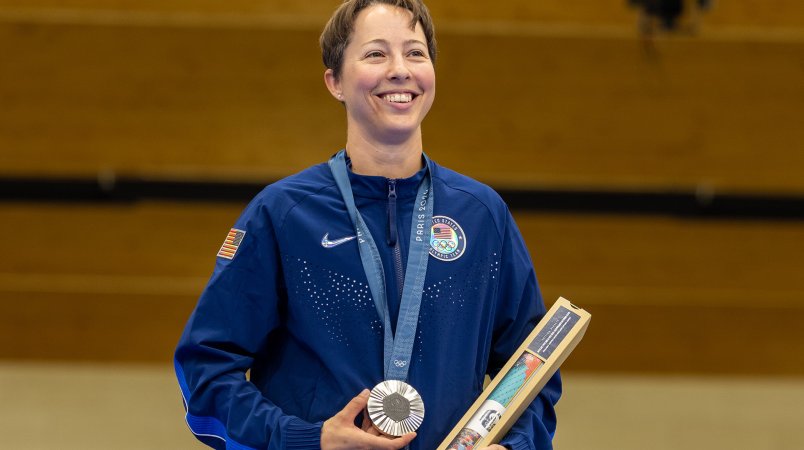 Army marksmanship instructor wins Olympic medal in rifle event