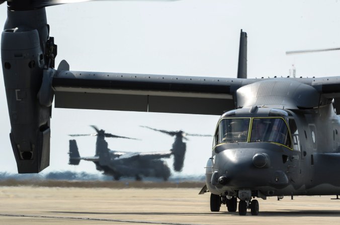 CV-22 Osprey tilt-rotor aircraft