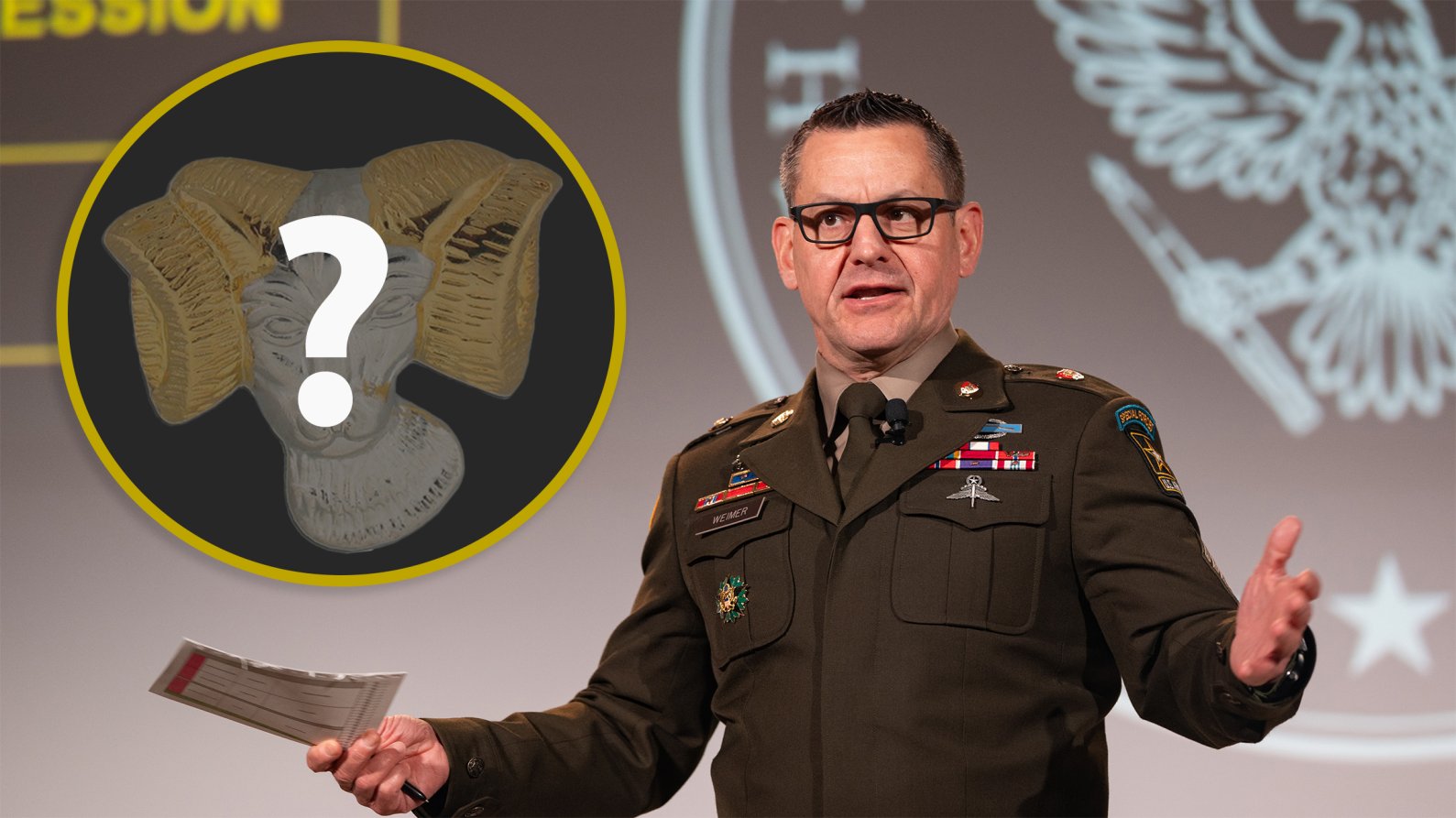 Sgt. Maj. of the Army Michael Weimer announced a new mountaineering badge during the AUSA 2024 annual meeting and exposition.