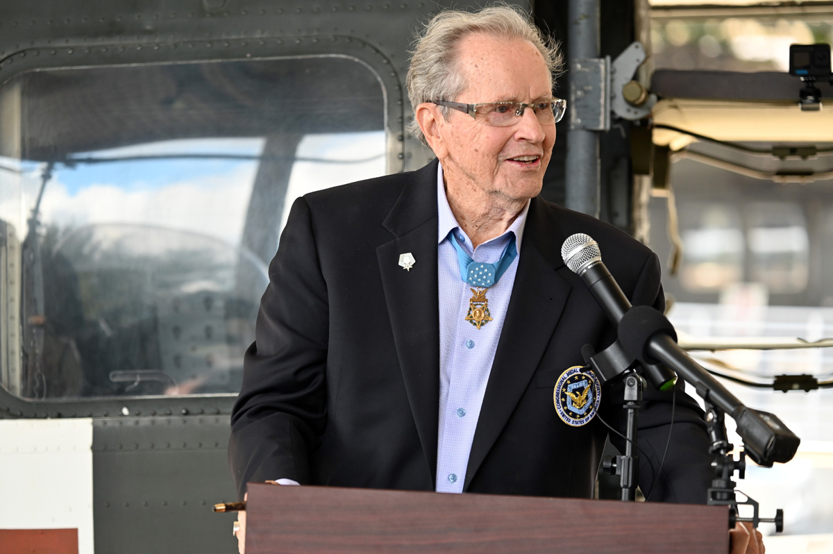 Retired Maj. Gen. Patrick Brady, a Medal of Honor recipient and former Vietnam Dustoff pilot, was a guest speaker at ceremony recognizing the passing of the Dustoff Crews of the Vietnam War Congressional Gold Medal Act. The ceremony was held at the U.S. Army Medical Department Museum on Joint Base San Antonio, Fort Sam Houston, TX on Oct 28, 2024. Members of various veteran organizations and associations representing the “Dustoff” Crews were in attendance. The event was an opportunity to highlight the historic recognition of the aircrews who flew directly into danger to save lives. President Joe Biden signed the act into law on Sept. 26, 2024. This gold medal recognizes the pilots, crew chiefs and medics who “served honorably during the Vietnam War aboard helicopter air ambulances.” The official Congressional Gold Medal ceremony will take place in Washington D.C. once the medal is finished.