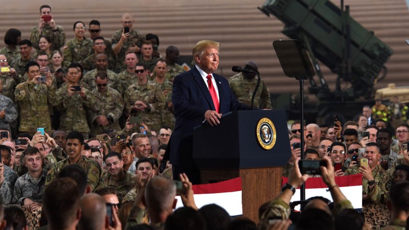 Trump with troops