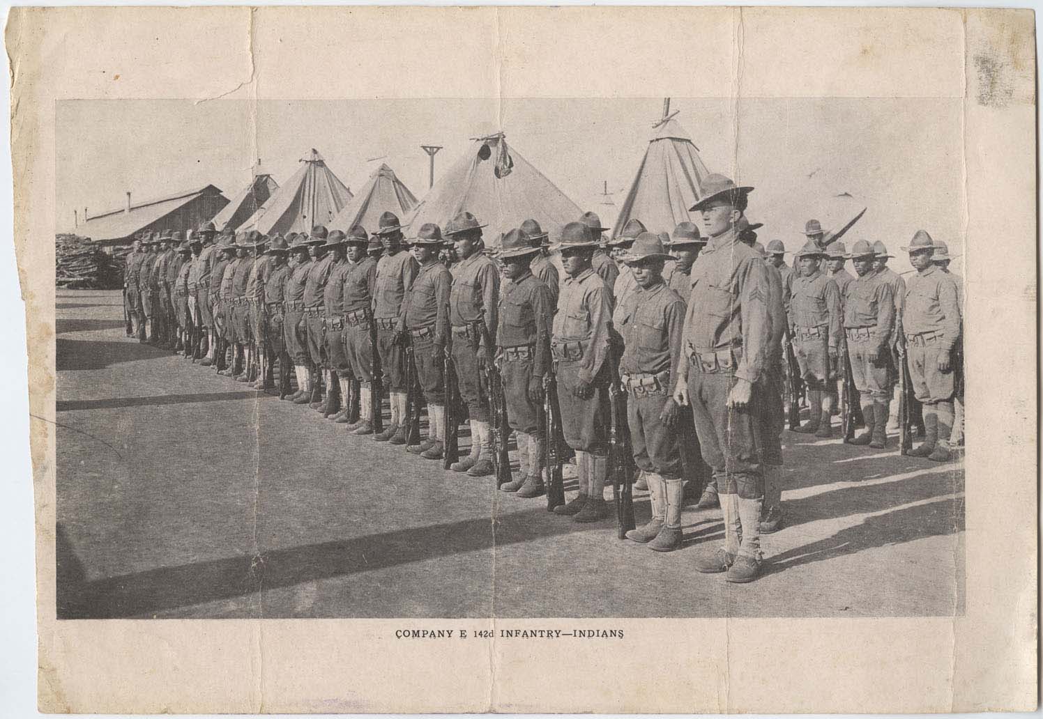 Company E, 142nd Infantry, 71st Infantry Brigade, was one of many military units staffed with Native Americans who fought on behalf of the U.S. during WWI.