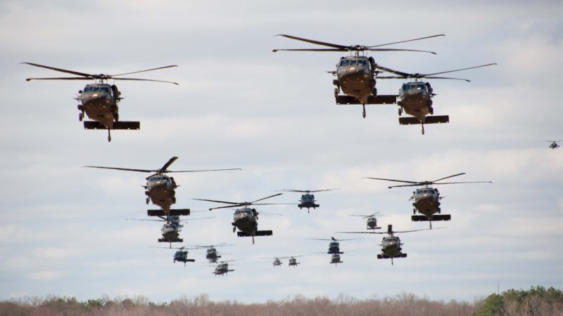 The 101st CAB executing a large scale air assault.