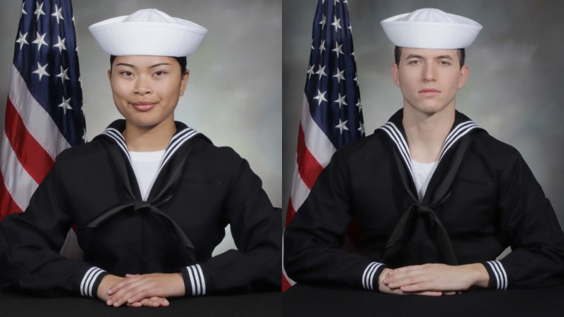 Two of the last six Navy basic training honor graduates who attended the Future Sailor Prep Course.