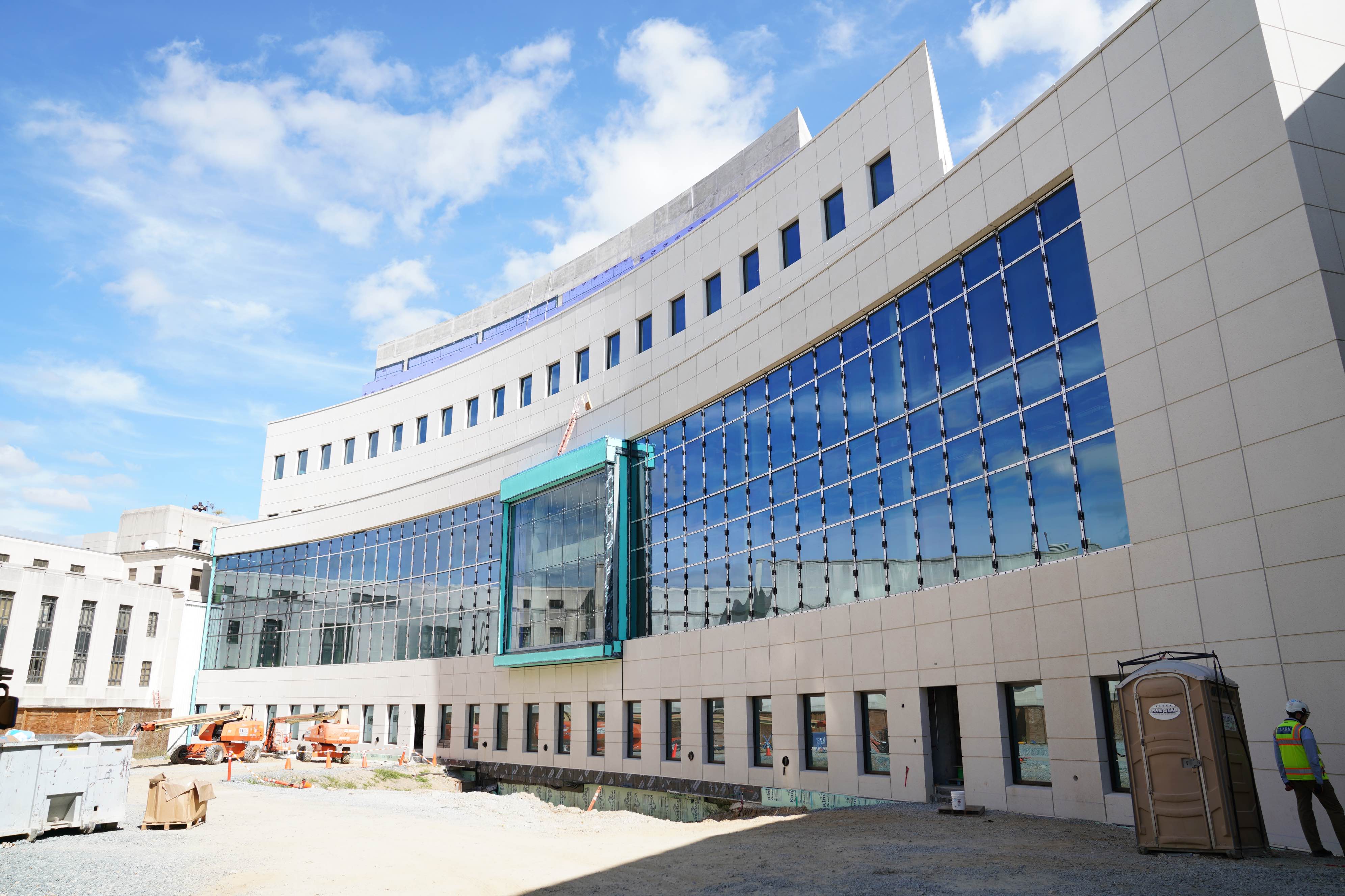 Building 3 Construction at Walter Reed National Military Medical Center on Naval Support Activity Bethesda Sept. 29, 2022. Naval Facilities Engineering Systems Command (NAVFAC) Washington oversees construction of the Walter Reed Addition and Alteration project scheduled to be completed in 2027.