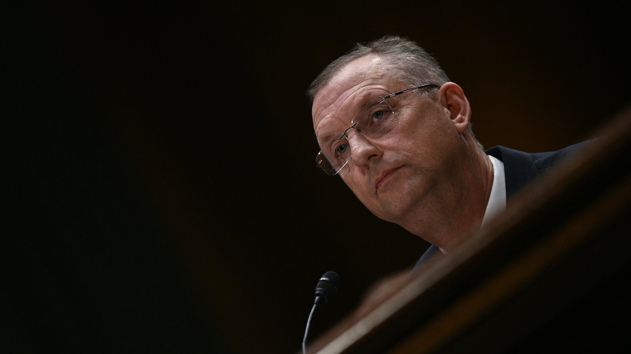 US Secretary for Veterans Affairs (VA) Doug Collins testifies before a Senate Committee on Veterans' Affairs hearings on "Veterans at the Forefront, Focusing on the future at VA," on Capitol Hill in Washington, DC, May 6, 2025. (Photo by Brendan SMIALOWSKI / AFP)