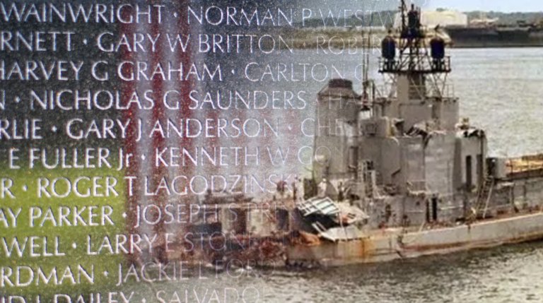 In June 1969, the USS Frank E. Evans sunk off the coast of Vietnam after colliding with an aircraft carrier, killing 74 sailors, after months of combat, shelling enemy forces to support Marines and soldiers. When the Vietnam Memorial Wall was dedicated in 1982, family members and surviving crew were stunned to find the lost sailors were not included.