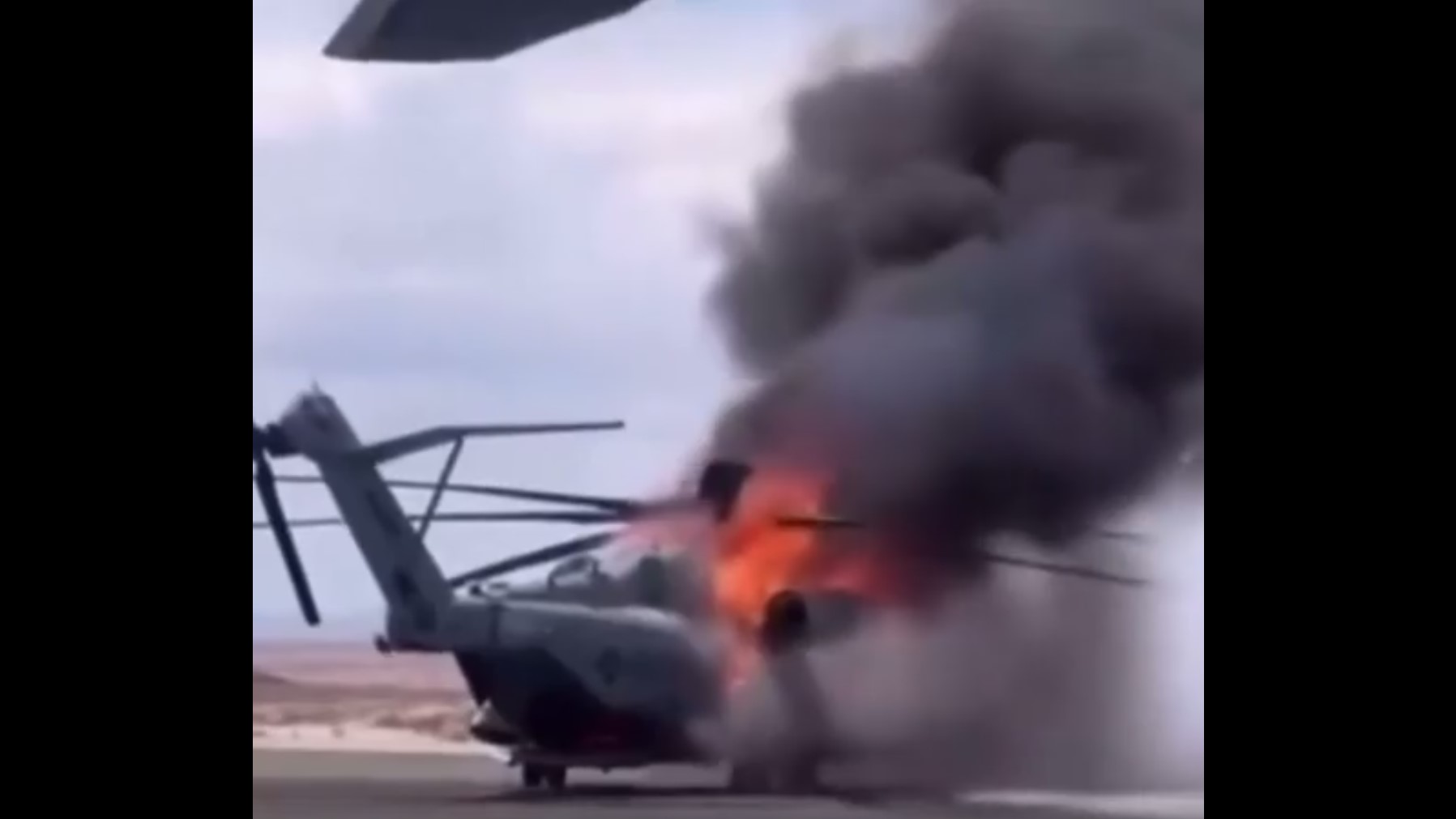 Marine Corps CH-53E helicopter catches fire at Twentynine Palms
