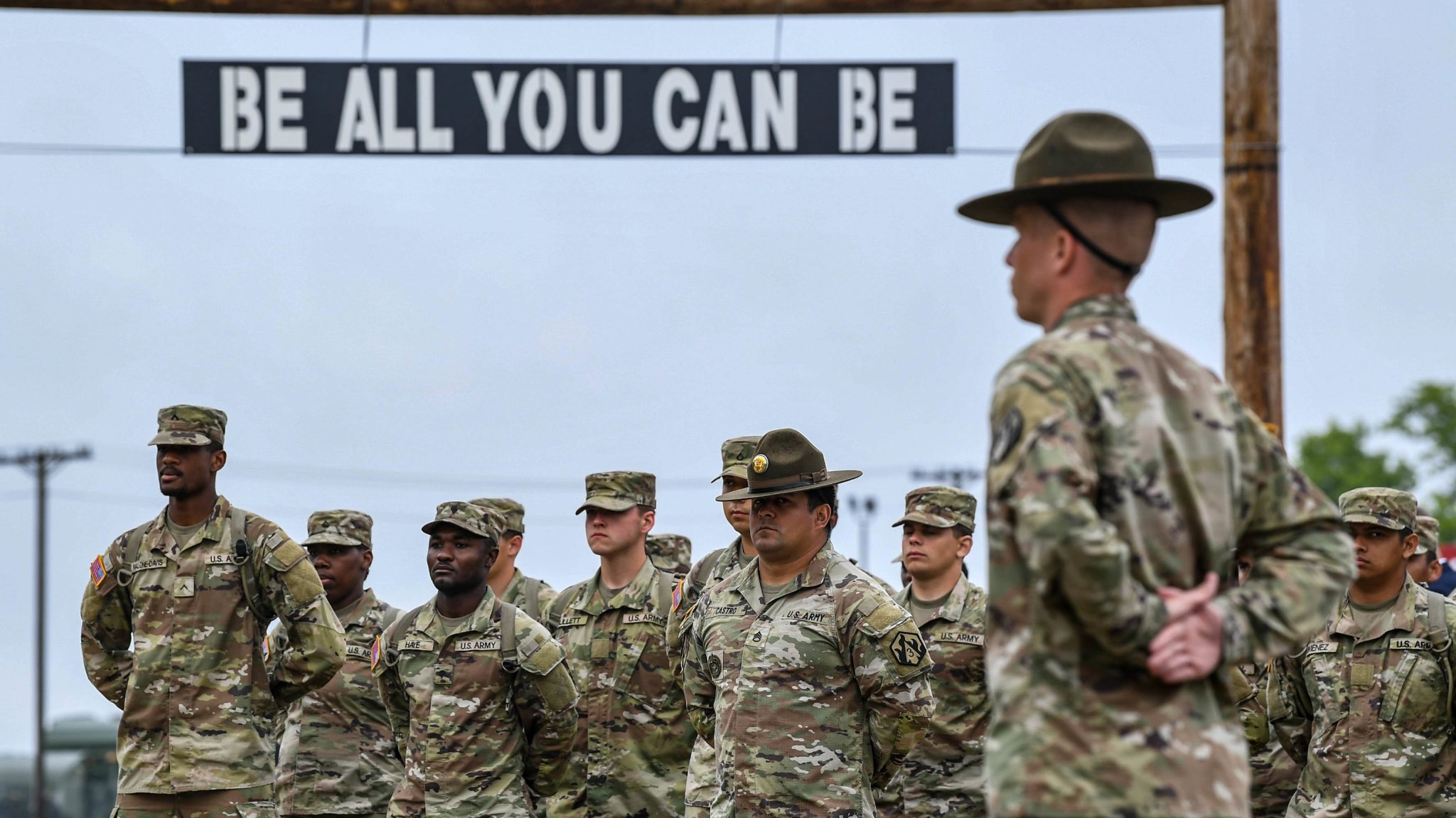 Soldiers in basic training complete the Rite of Passage ceremony at Fort Leonard Wood, Missouri, May 11, 2023. (U.S. Army photo by Sgt. David Resnick)