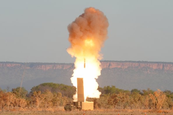 NORTHERN TERRITORY, Australia — 3rd Multi-Domain Task Force (3MDTF) conducts the first Mid-Range Capability live fire exercise outside of the continental United States successfully sinking a maritime target with a Standard Missile-6 Force during Exercise Talisman Sabre 25 on July 16, 2025. The successful strike validated combined joint targeting and command-and-control interoperability between 3MDTF and the combined-joint force. The demonstration highlights the strength of the Australia–U.S. Alliance and the rapidly advancing capability and capacity of 3MDTF and the 10th Australian Brigade to deploy advanced, land-based maritime strike capabilities in support of regional security and stability. Talisman Sabre is a bilateral exercise that reflects the close military relationship between Australia and the United States, with multinational participation. (U.S. Army photo by Sgt. Perla Alfaro)