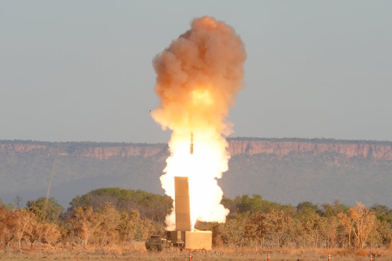 NORTHERN TERRITORY, Australia — 3rd Multi-Domain Task Force (3MDTF) conducts the first Mid-Range Capability live fire exercise outside of the continental United States successfully sinking a maritime target with a Standard Missile-6 Force during Exercise Talisman Sabre 25 on July 16, 2025. The successful strike validated combined joint targeting and command-and-control interoperability between 3MDTF and the combined-joint force. The demonstration highlights the strength of the Australia–U.S. Alliance and the rapidly advancing capability and capacity of 3MDTF and the 10th Australian Brigade to deploy advanced, land-based maritime strike capabilities in support of regional security and stability. Talisman Sabre is a bilateral exercise that reflects the close military relationship between Australia and the United States, with multinational participation. (U.S. Army photo by Sgt. Perla Alfaro)