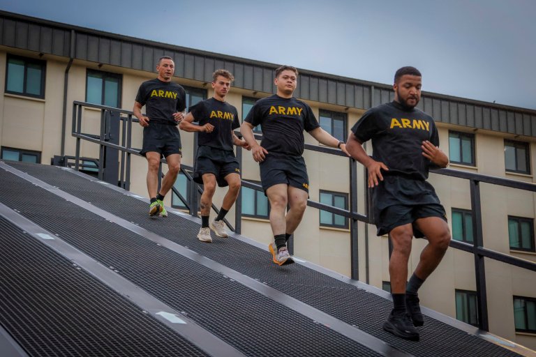 U.S. Army Soldiers assigned to U.S. Army Pacific complete the Incline Skills Trainer during the USARPAC Best Squad Competition, July 18, 2025, Schofield Barracks, Hawaii. The week-long competition will assess each squad on their technical and tactical proficiency, as well as their ability to work as a disciplined and cohesive team. The competition features a multitude of different fitness and combat related events ranging from the Army Combat Fitness Test and various weapons lanes, to a strenuous 12-mile foot march and detailed individual warrior tasks and squad battle drills. (U.S. Army photo by Staff Sgt. Alvin Conley)