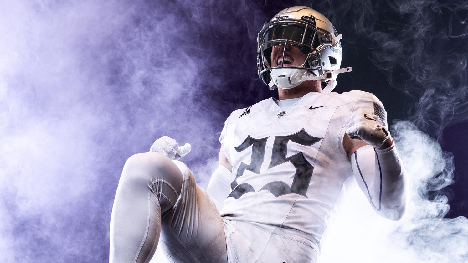 The football uniforms that West Point's team will wear in the Army-Navy game next month include script that mirrors the Constitution, a white-marble pattern based on headstones in military cemeteries, and a little-known ceremonial weapon.